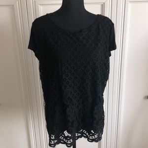 NY&Co lace overlay black top